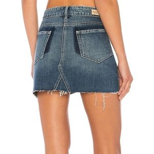 PAIGE Alethea Denim Raw Edge Mini Jean Skirt